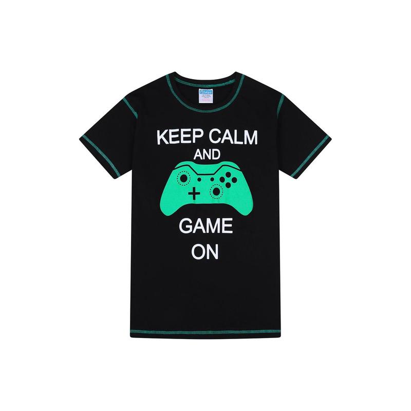 Boys Keep Calm And Game On Short Pyjamas 1