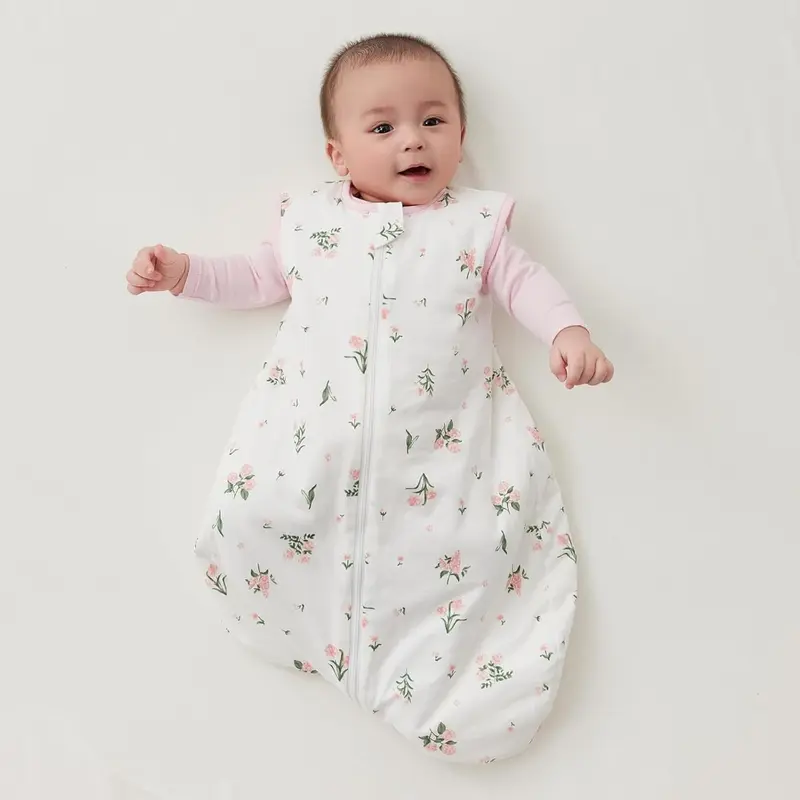 Baby Sleeping Bag Winter 2.5 Tog Sleeping Bag 18-36 months 100% Cotton Baby Wearable Blanket for Newborn, Flower 5