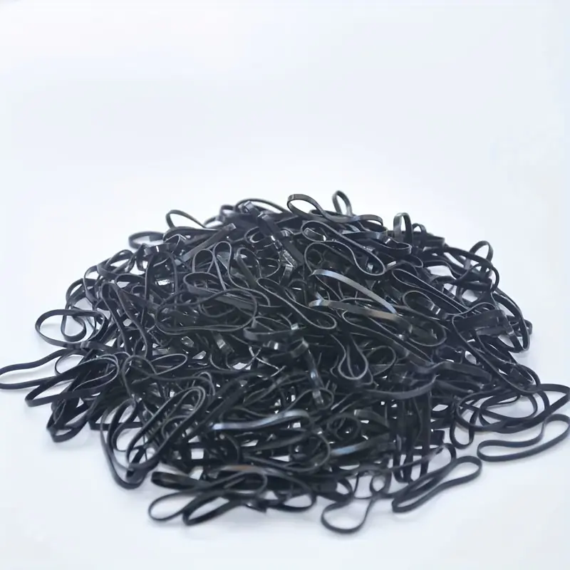 100pcs Black Disposable Hair Ties - Thick, High Elasticity, No-Damage Ponytail Holders for Women & Girls - Perfect for Christmas & New Year Styling, Simple Style 1