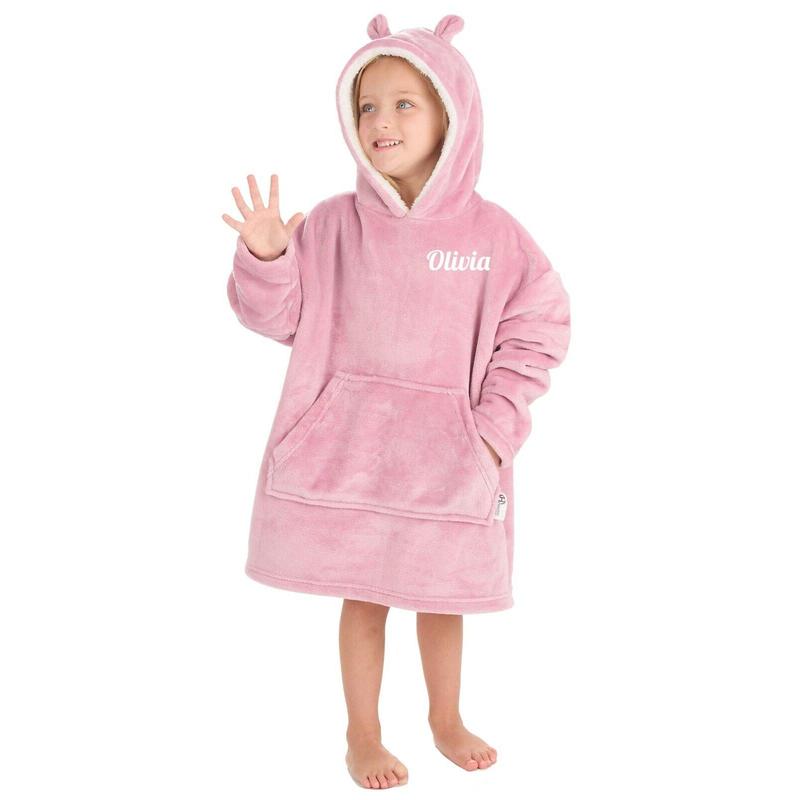 Personalised Kids Hoodie Bear Ear Oversized Blanket Hoody Soft 18ths-6 Years 8