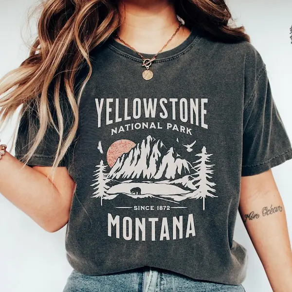 Yellowstone National Park  shirt, Vintage Montana tshirt Yellowstone National Park gifts Hiking gift Yellowstone Park Souvenir #255