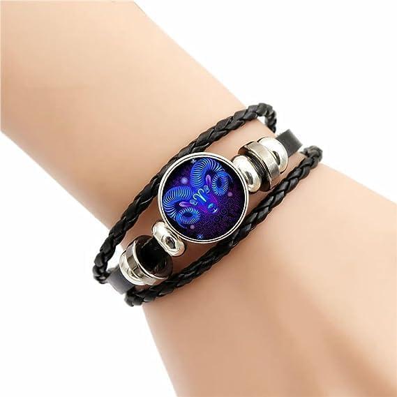 Zodiac Signs Spirit Bracelet, Zodiac Guardian Bracelet, Manifestation Bracelet, Zodiac Constellation Bracelets, Spirit Bracelets Zodiac,  Multilayer Adjustable Twelve Constellation Zodiac Leather Bracelets for Unisex necklace necklace  gift 3