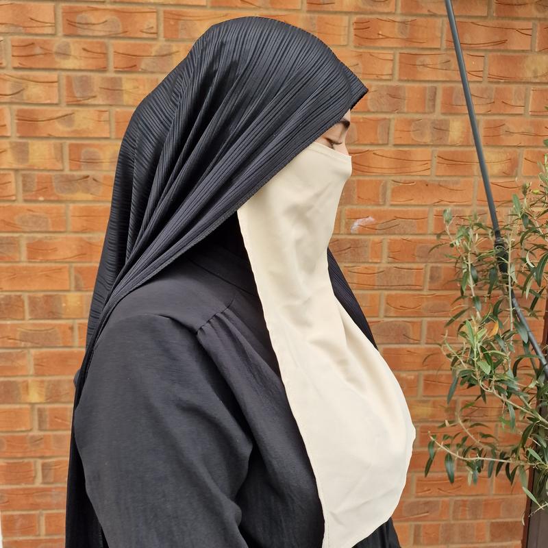 Yaqeen Half Niqab Face Veil cover Jilbab Abaya Khimar Headscarf One Piece Islamic Scarf Ideal Madrassa Mosque Ramadan Eid Wedding Everyday 8