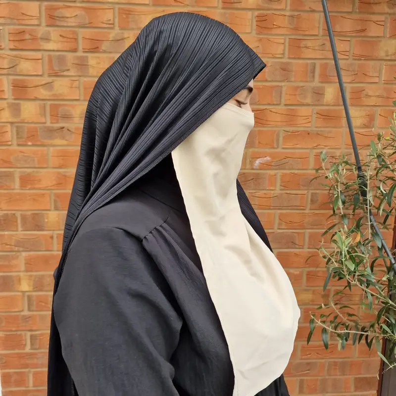 Yaqeen Half Niqab Face Veil cover Jilbab Abaya Khimar Headscarf One Piece Islamic Scarf Ideal Madrassa Mosque Ramadan Eid Wedding Everyday 8
