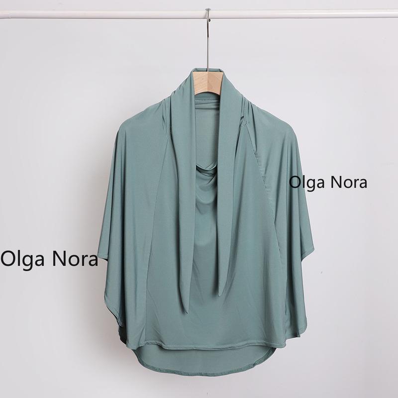 Olga Nora ON2751ON Versatile Women's Headscarf with Face Cover - Double Layer Modest Hijab for Daily Wear and Special Occasions square  hijab 7