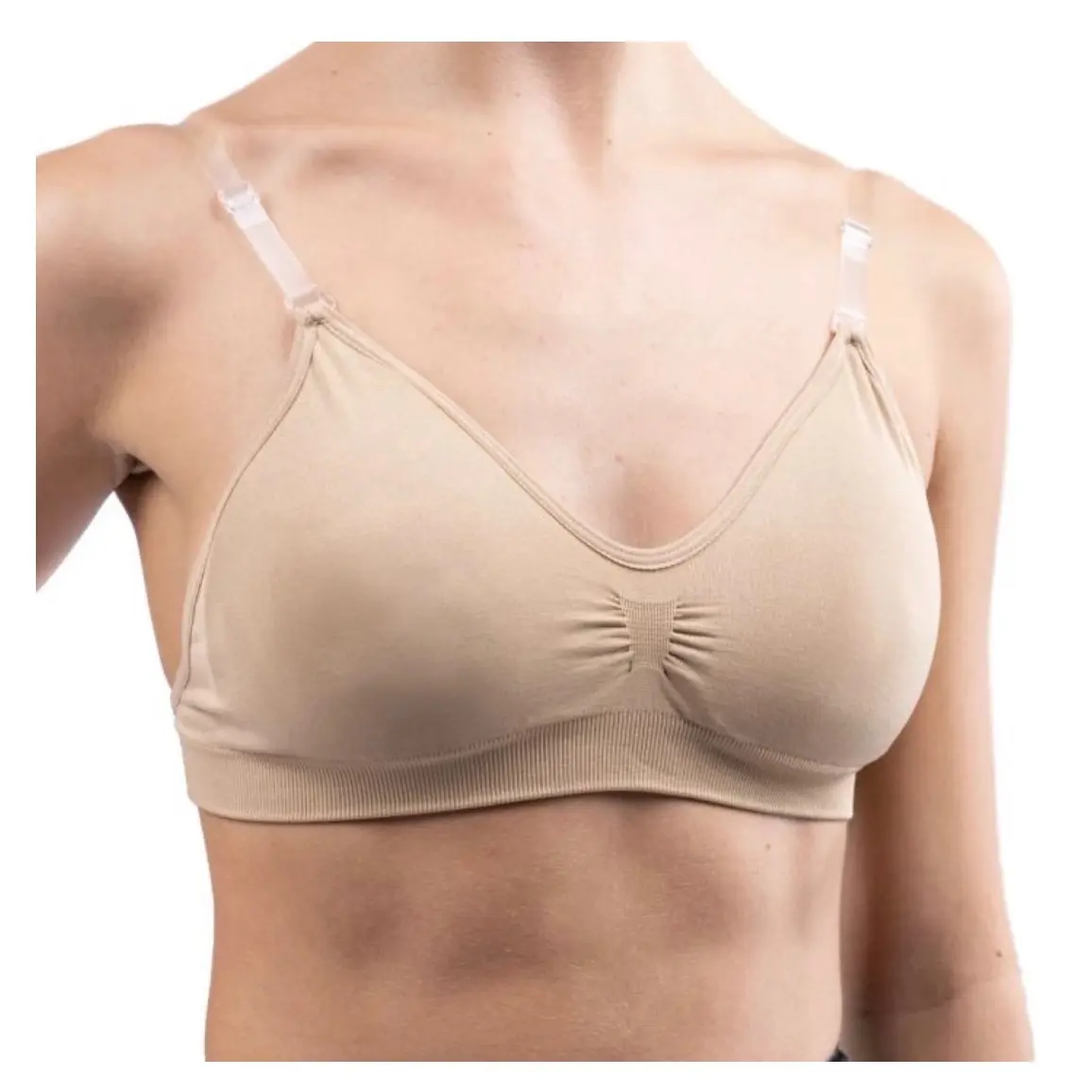 Silky dance clear straps bra with removable padding.