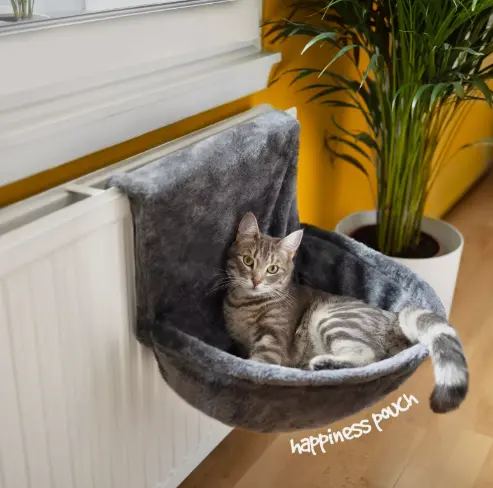 Hanging Cat Kitten Radiator Bed Pet Animal Warm Fleece Basket Cradle Hammock 4