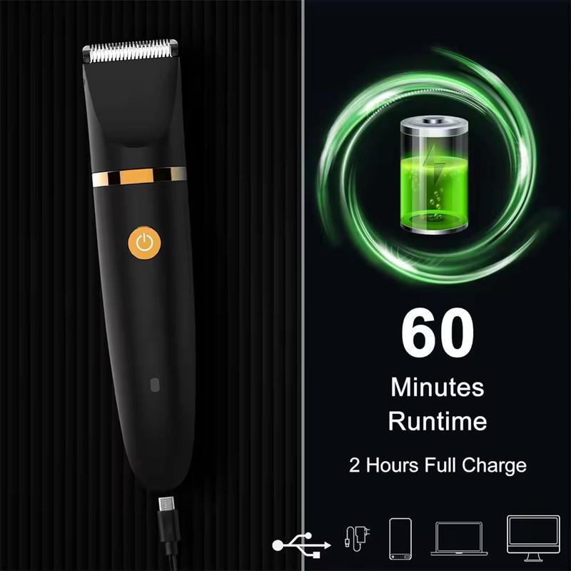 Product Introduction of Three-in-one Electric Body Hair Trimmer- Groin Hair Trimmer - Ball Trimmer for Men - Replaceable Ceramic Blade Heads,USB Recharge,Waterproof Male Hygiene Razor Safe Quick Gift Cordless 4