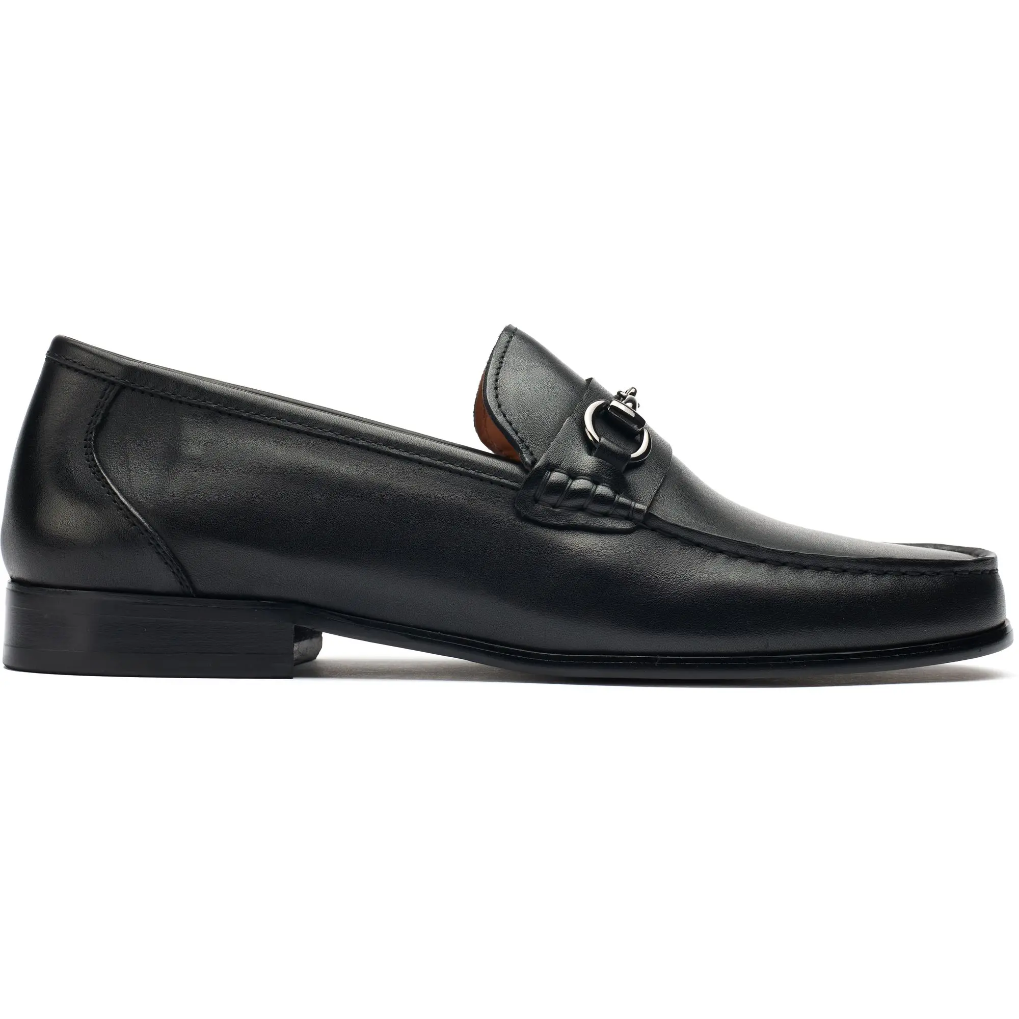 Sole Raz Snaffle Loafer Shoes - Black Leather Loafers