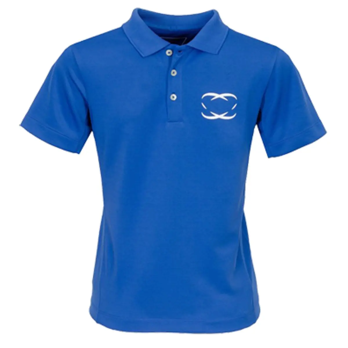 Kids' Golf Polo Shirts, Royal Blue with printed logo
