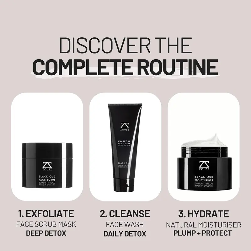 ZOUSZ Black Oud Men's Face Care Set for Clean and Fresh Skin Ramadan Eid Gift For Men Perfect Mens Gift 5