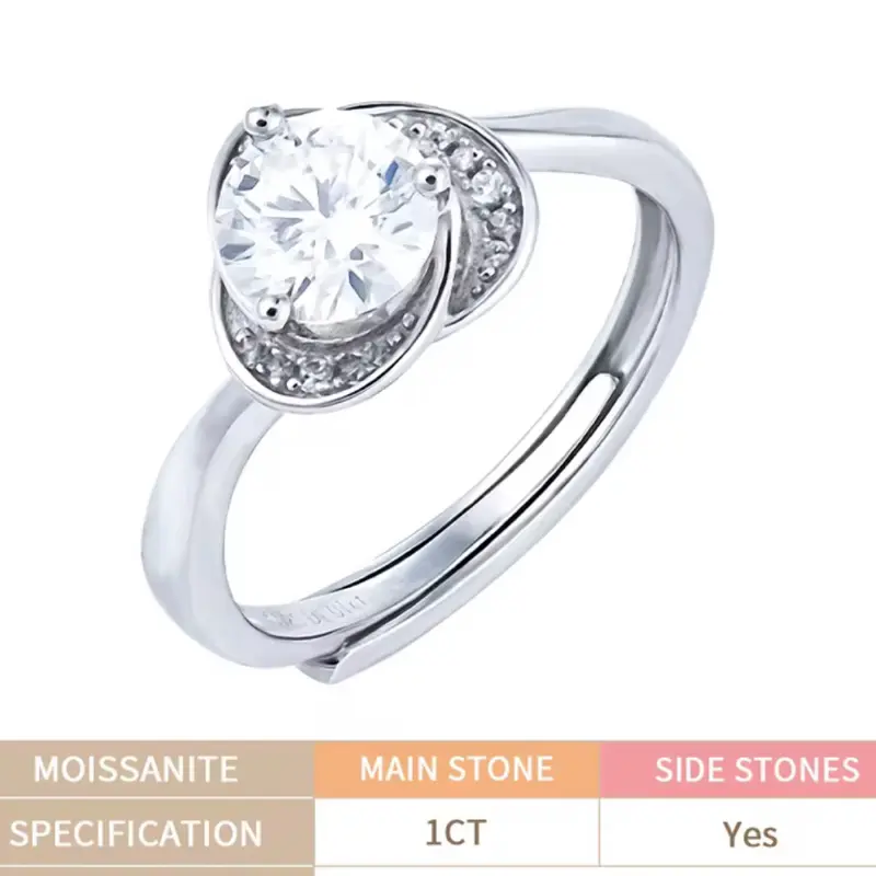 Women's Moissanite Ring - Versatile and Hypoallergenic Jewelry, 1ct Stone