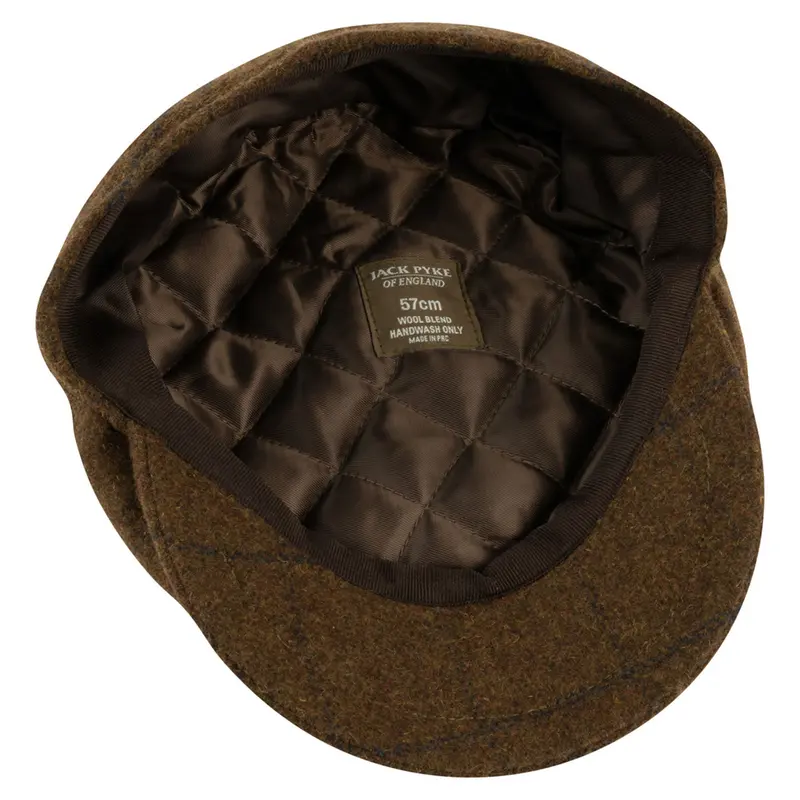 Jack Pyke Newsboy Cap Brown Tweed: Men's Wool Classic Vintage Style Check English Fashion Country Shooting Hunting Gatsby Baker Boy Flat Cap Peaked Hat caps winter fitted news 2