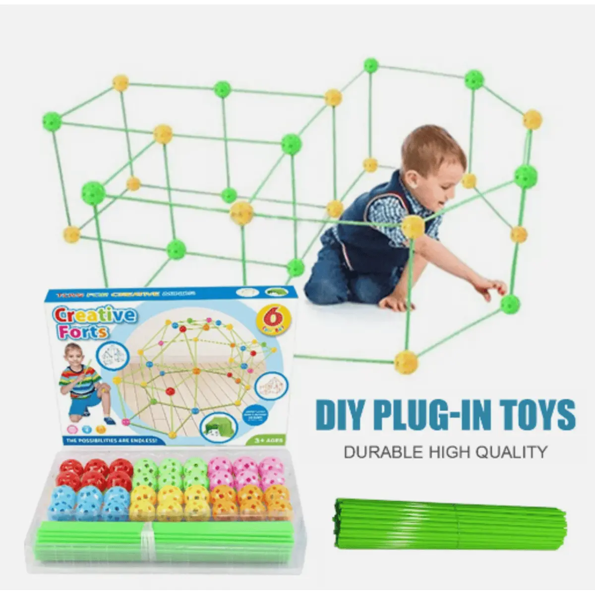 175PCS Building Your Own Den Kit Play Construction Fort Tent Making Set For Kids
