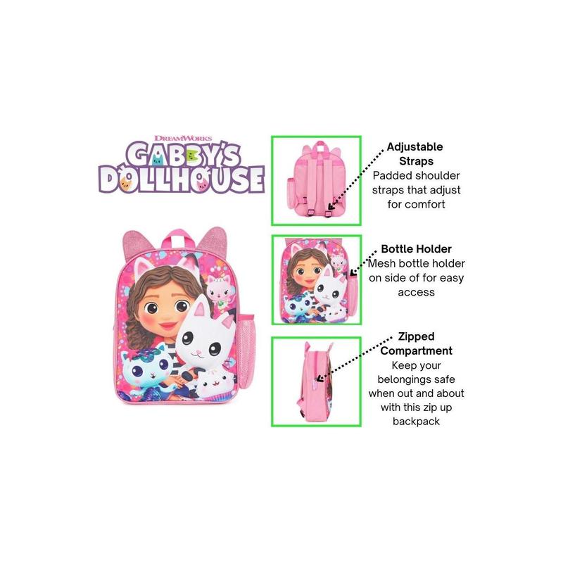 Gabby's Dollhouse Backpack, Kids Backpack, Schoolbag, Rucksack Pink 4