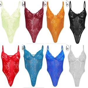 RELA RELA Lace Insert Extreme High Leg Cupped Thong Bodysuit UK 6-14 Fashion Fit Womenswear