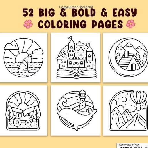 Simple Art: Coloring Book for Adults and Teens, Bold and Easy Designs for Relaxation with Minimalist Features (Bold & Easy Coloring) Paperback 1