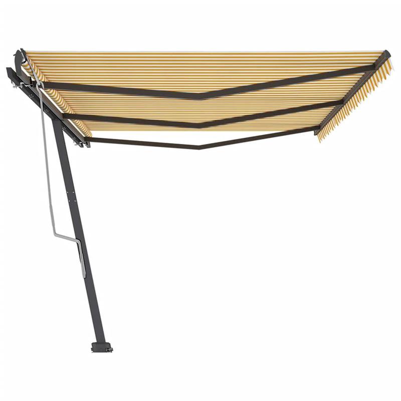 Freestanding Manual Retractable Awning 600x350 cm Yellow/White 4