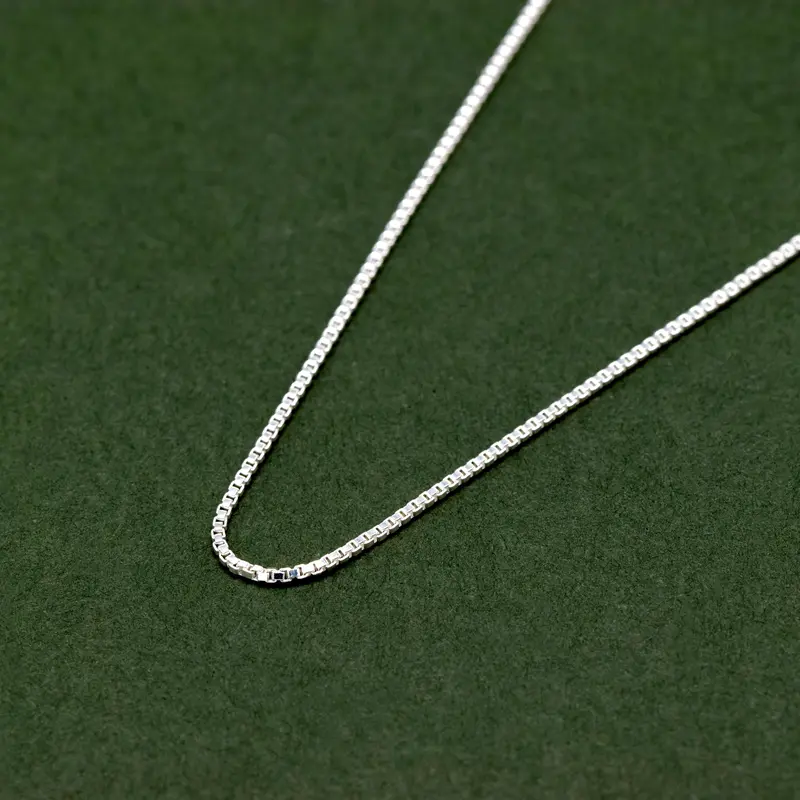 Sterling Silver 0.9mm Box Chain Necklace 14 - 24 Inches 2