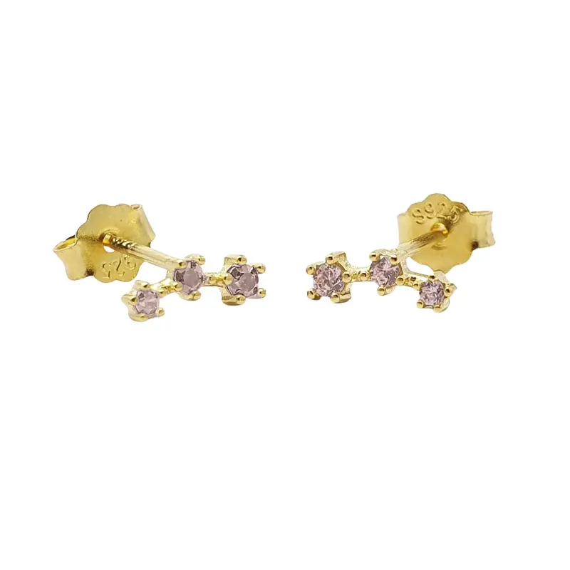 Pink Tourmaline October Birthstone Small Stud Earrings 6