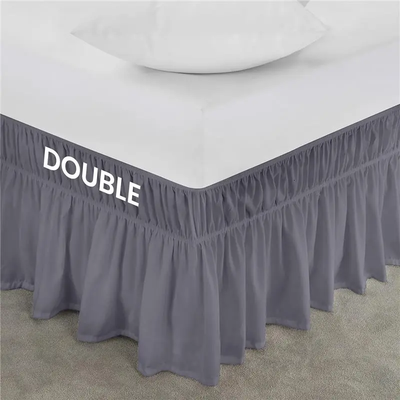 Utopia Bedding Valance Sheet Double - 135 x 190 cm - Easy Wrap Around Elastic Bed Skirt - Soft Brushed Polyester Microfiber Bed Ruffle with a Drop of 40 cm - Grey 4