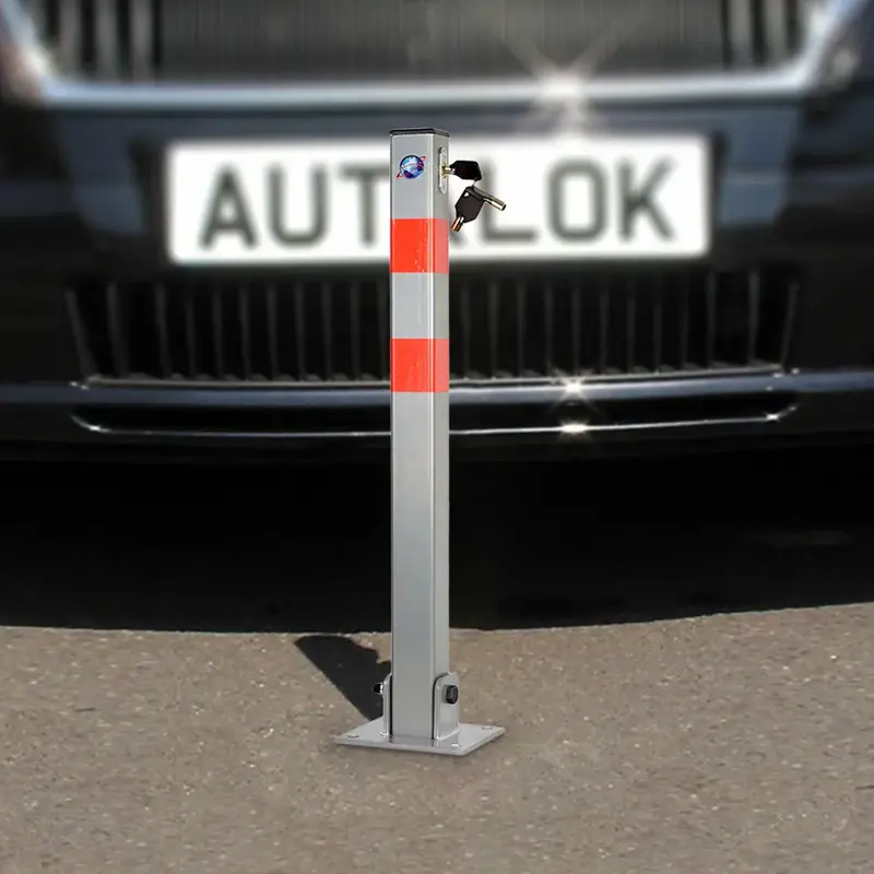 LOCKABLE PARKING BARRIER FOLDING CAR PARK BOLLARD SECURITY DRIVEWAY POST 3 KEYS Lockable Parking Barrier Folding Car Park Bollard Security Driveway Post Pole 2