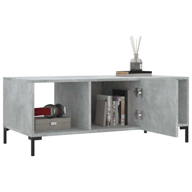 Coffee Table Concrete Grey 102x50x40 cm Engineered Wood 3