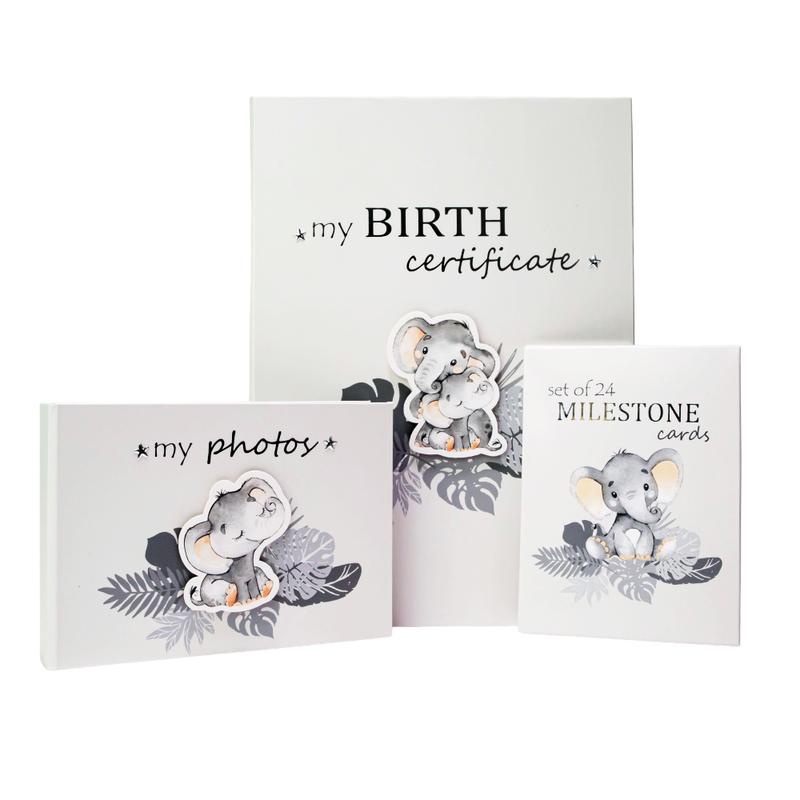 Cute Unisex Baby Elephant Grey Quirky and Fun Set of 24 Milestone Cards 5