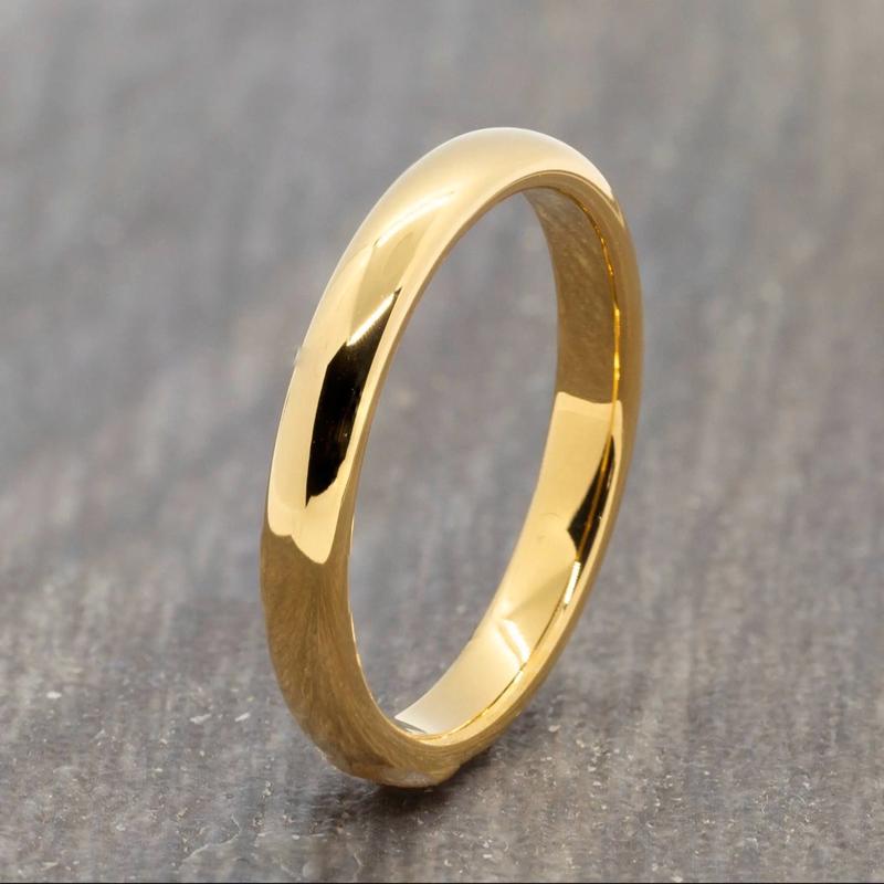 9 carat 9ct 9k gold Yellow gold plated Men Women wedding Band Rings . All sizes available W=3mm 6