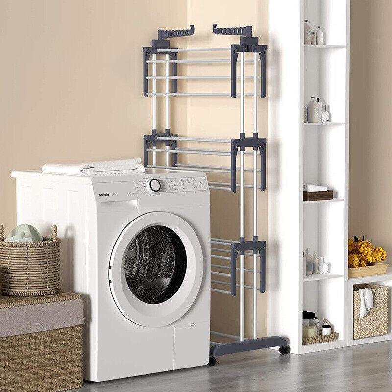 4 Tier Foldable Laundry Dryer Rack Extra Large Bedroom Outdoor Clothes Airer Accessories Hanger Hangable 7