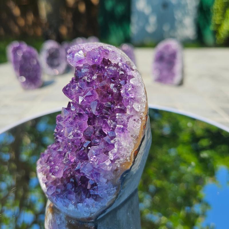 Purple Amethyst from Uruguay high grade Amethyst Cutbase self standing gift raw crystal amethyst 3