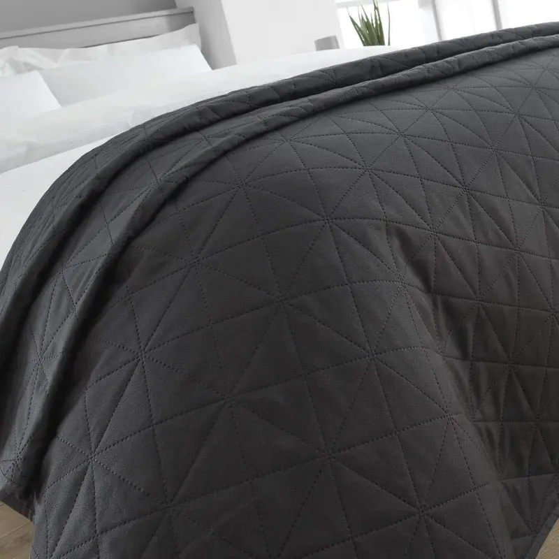 EHD Pin Sonic Luxury Quilted Style Bedspreads Super Soft Comforters Bed Throws 150 x 200 cms Size (Silver) 0