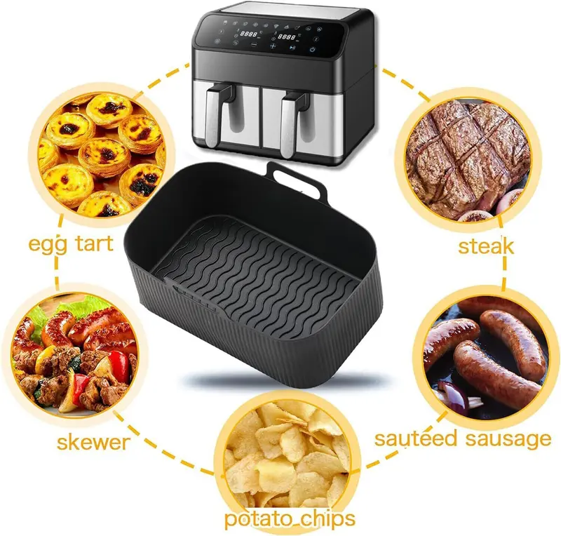Air Fryer Rack and Grill Rack 8PCS Steel Griller Double Basket Accessories 2