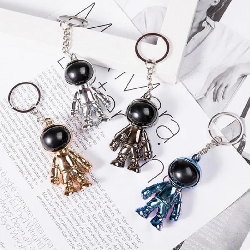 Handmade 3DKeychain Space Robot Astronaut Astronaut Man Gift Present Occassion Gold Silver Black Blue For Him Anniversary Birthday 0