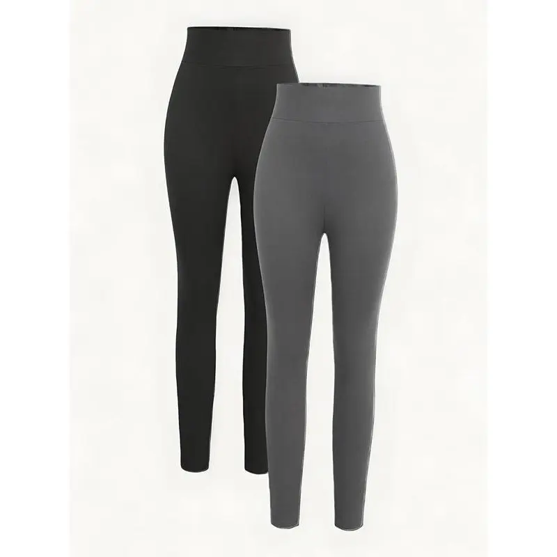 Girls' Solid Thermal Lined Leggings, Casual Comfy Warm Skinny Pants for Fall & Winter, Girls Bottoms for Daily Wear 0