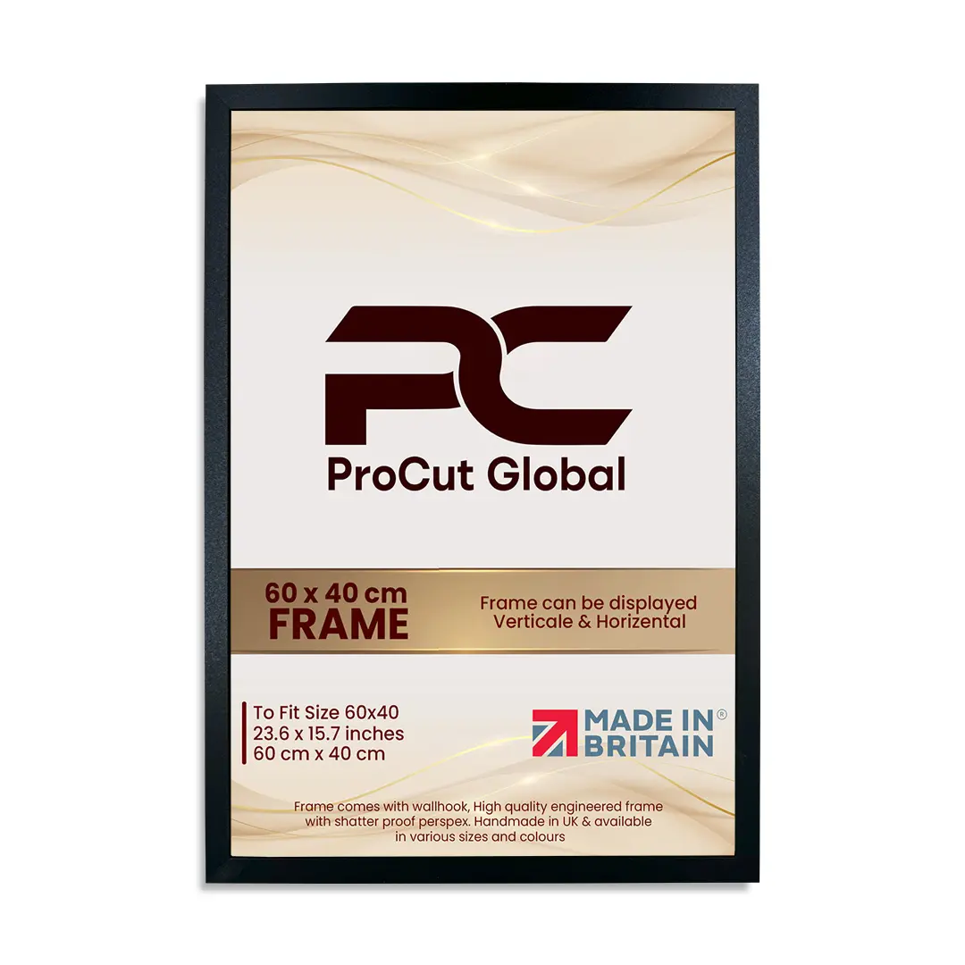 Premium 60 x 40 cm Black Poster Frame, Wall Mountable Picture Frame, Durable Photo Wall Decor Frame, Gallery Wall Frame, Wooden Black Photo Frame, 40 x 60cm Frame, Picture Poster Photo Frame, Home Decor, Procut Global