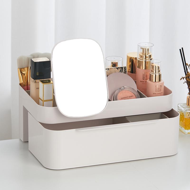 Lifeideas Large Capacity Cosmetic Organizer with Removable Mirror,Makeup Storage Box,Makeup Organizer,Makeup Storage Organizer,Cosmetic Storage Case,Jewelry Storage Organizer,Cosmetic Storage Box for Living Room,Bedroom,Bathroom 2