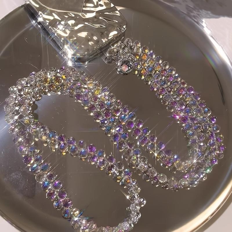 Product Introduction of Luxurious Transparent Crystal Pendant Phone Chain with 120cm/47.2inch Length - Perfect for a Formal Occasion 1