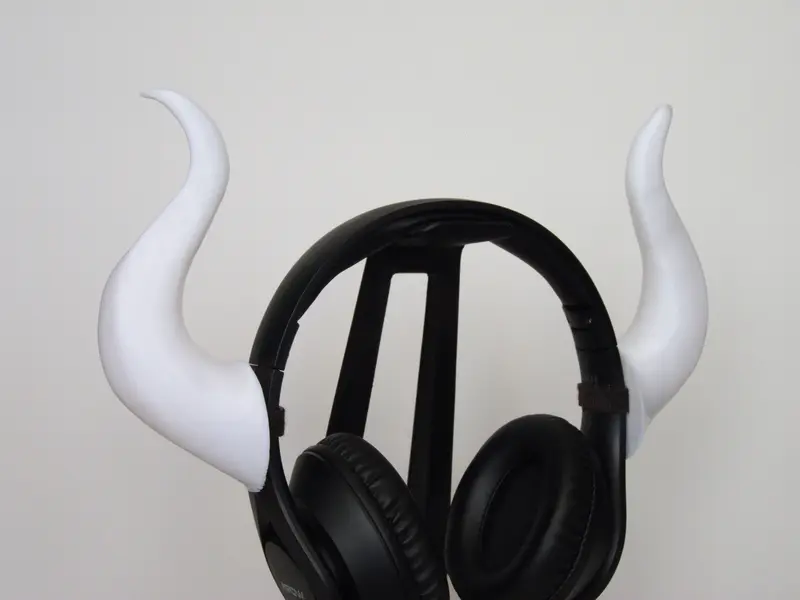 Headset Horns Demon 3D Printed | Headphones Accessory | VELCRO Brand ONE-WRAP Reusable Ties | Perfect For Streaming Gaming Costume Cosplay Accessories Aesthetic 3