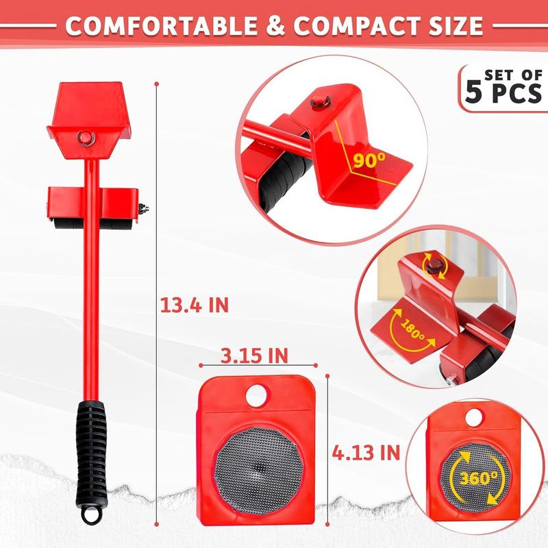 Product Introduction of Easy Moving Removal Heavy Furniture Shifter Lifter Slider Mover Wheels Move Kit Wheel Moving Removal 5Pcs 7