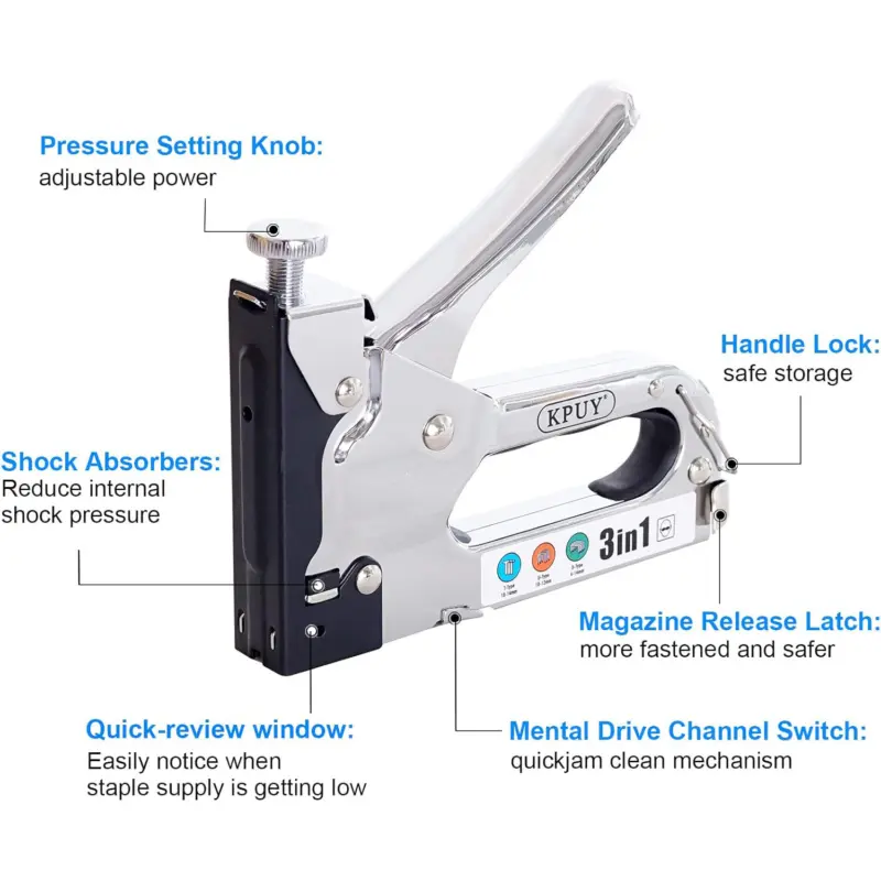 KPUY Upholstery Staple Gun DIY Nail Tacker Stapler Wood Brad Nailer 600x Staples 1