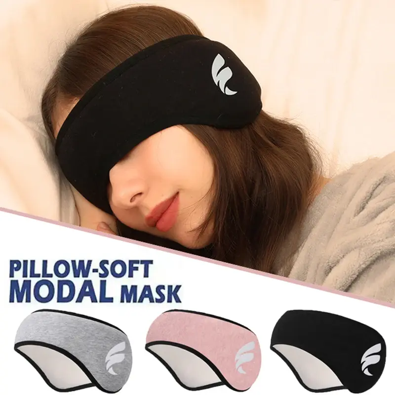 Sleep Mask Blackout For Relaxing Plush Blindfold Cotton Sleeping Blindfold For Men Women Anti-noise Earmuff