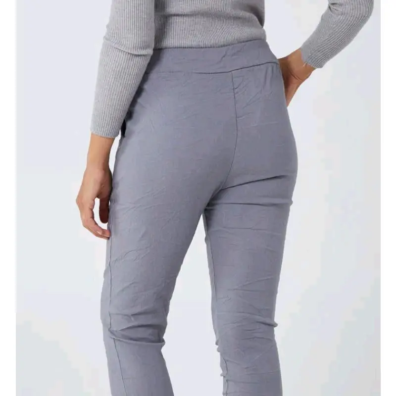 Women's Italian Magic Lagenlook Casual Trouser Pants  Ladies Plain Drawstring Bottom Joggers Comfort Fit Spring Womenswear Comfortable Everyday 2
