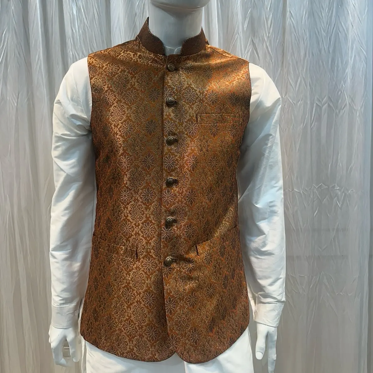 Menaal’s Men’s Luxury Jamawar Waist Coat