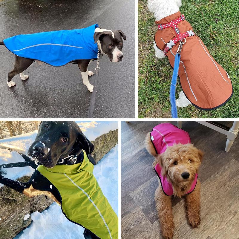 Dog Raincoat | Adjustable Water Proof Pet Clothes | Lightweight Rain Jacket with Reflective Strip | Easy Step in Closure (S,Gray) 2
