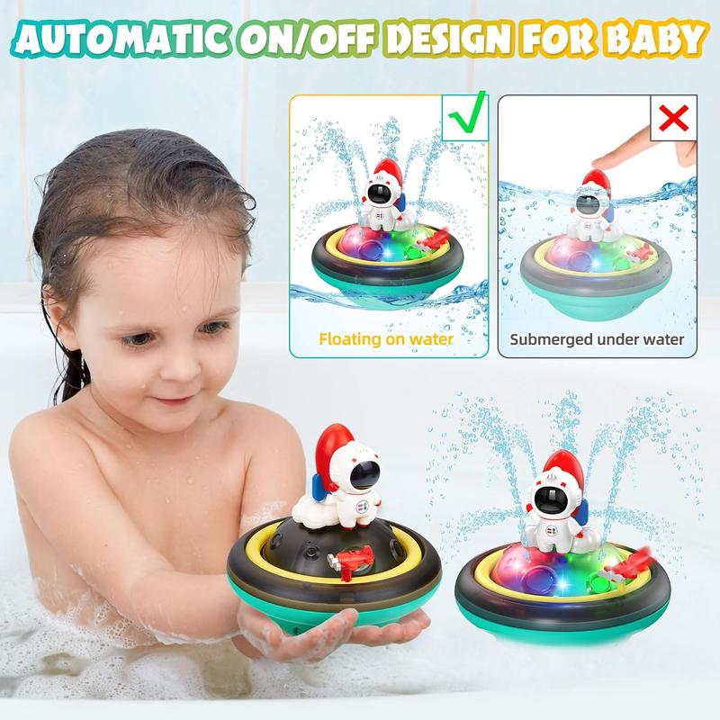 Baby Bath Toys for Toddlers, Spray Water Toy Rotation, Baby Light up Bath Toys, Automatic Induction Sprinkler Shower Toys with LED, Bathtub Pool Bath Toys Gift for 1 2 3 4 5 Year Old Boys Girls bath  toys 5