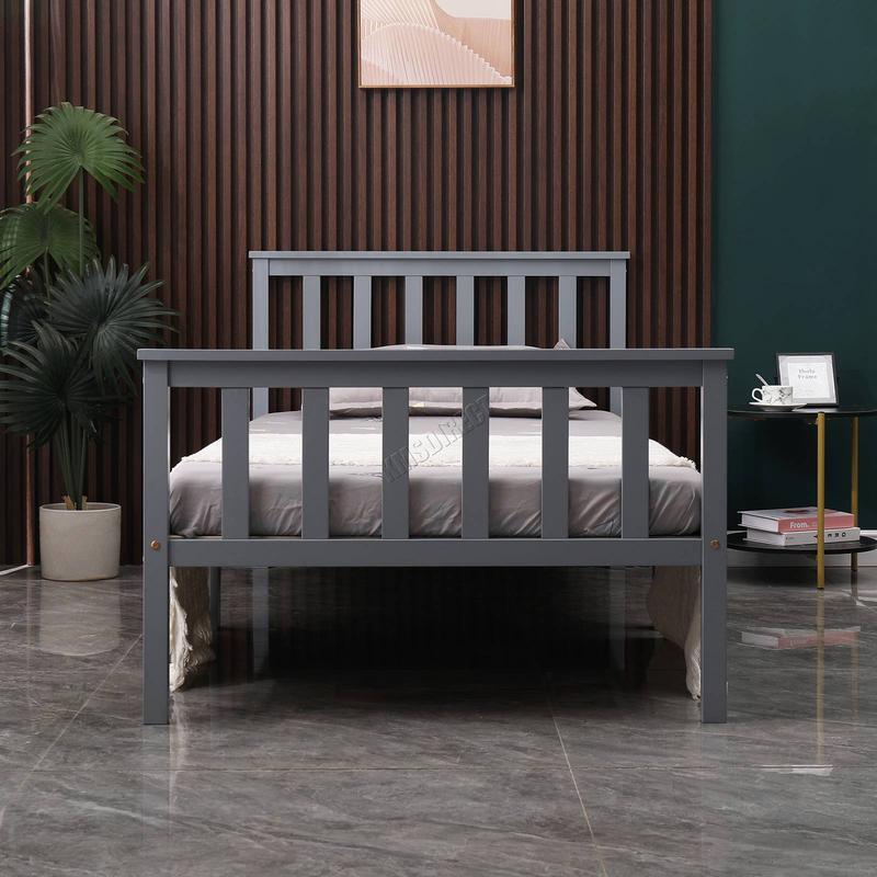 WestWood Single Double King Bed Solid Pine Frame Bedroom Footboard 3