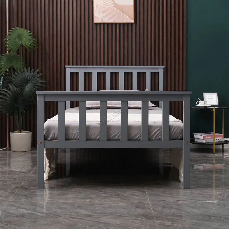 WestWood Single Double King Bed Solid Pine Frame Bedroom Footboard 3