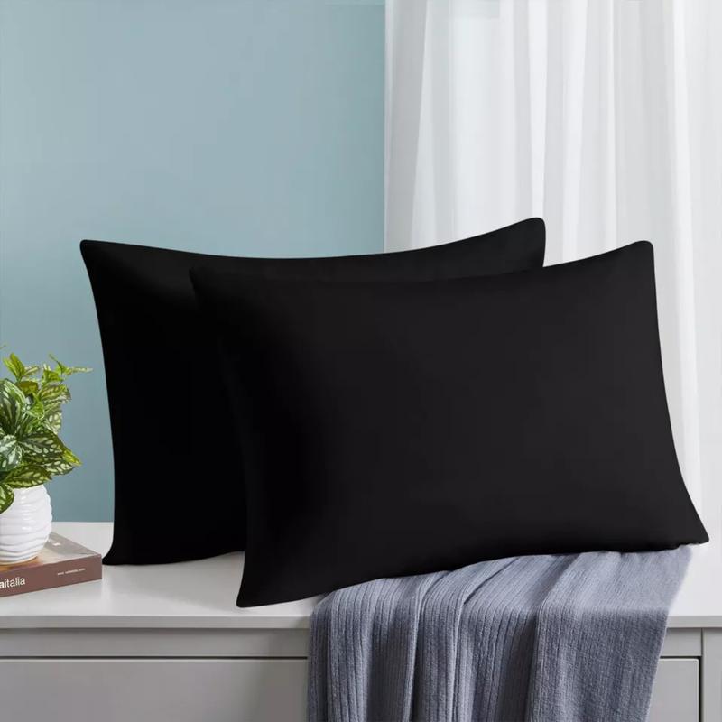 2x Luxury Polycotton Plain Pillowcases Standard Size 50x75cm Housewife Pair Vibrant Multiple Colors Easy Care 3