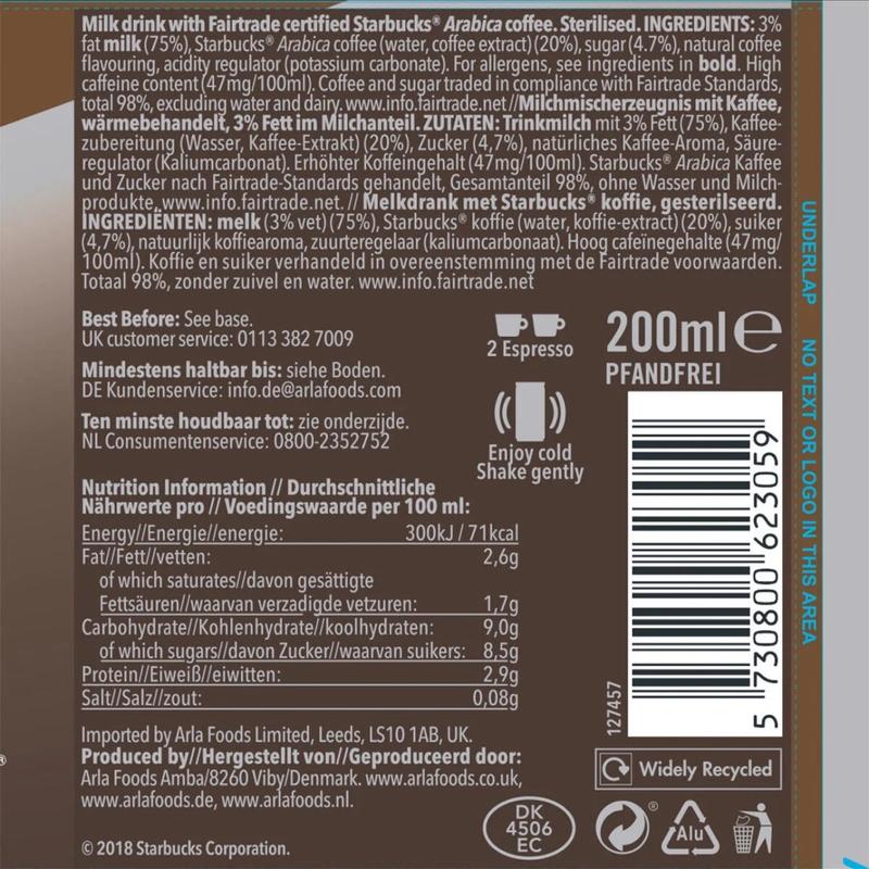 Starbucks Doubleshot Espresso, 12x200ml, Double Shot Cans (12 cans) Coffee Beverage 2